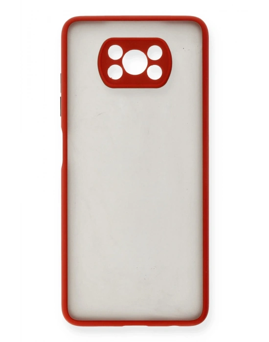 Newface Xiaomi Pocophone X3 Kılıf Montreal Silikon Kapak - Kırmızı