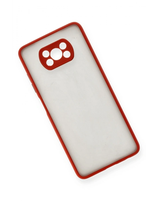 Newface Xiaomi Pocophone X3 Kılıf Montreal Silikon Kapak - Kırmızı