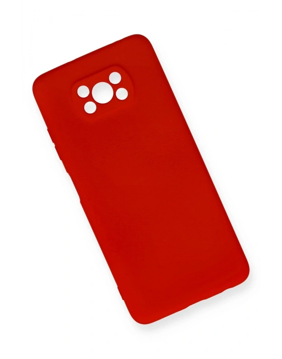 Newface Xiaomi Pocophone X3 Kılıf Nano içi Kadife Silikon - Kırmızı