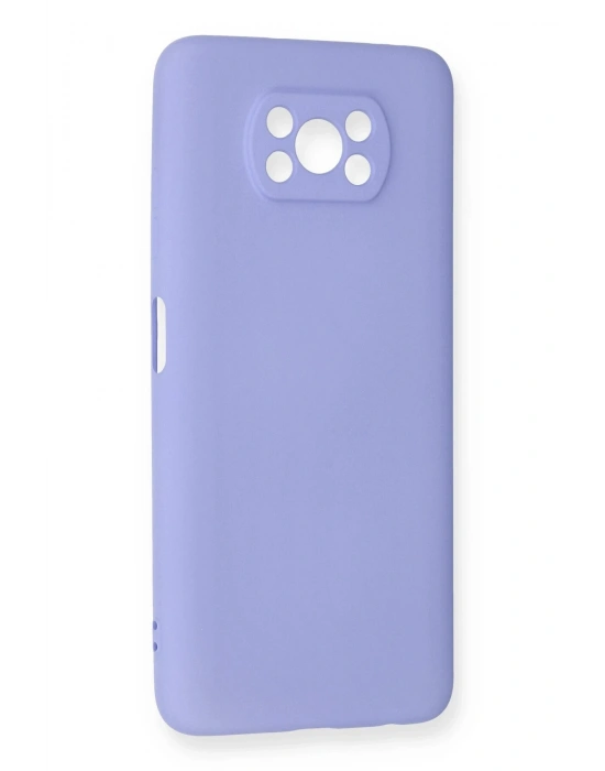 Newface Xiaomi Pocophone X3 Kılıf Nano içi Kadife Silikon - Lila