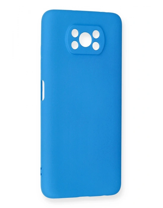 Newface Xiaomi Pocophone X3 Kılıf Nano içi Kadife Silikon - Mavi