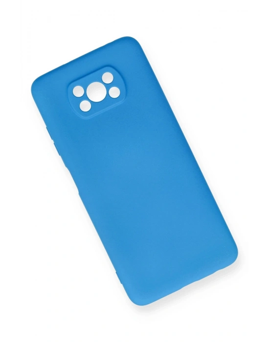 Newface Xiaomi Pocophone X3 Kılıf Nano içi Kadife Silikon - Mavi