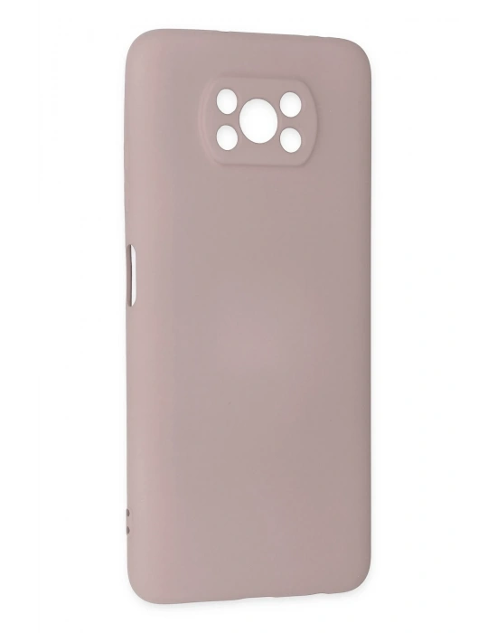 Newface Xiaomi Pocophone X3 Kılıf Nano içi Kadife Silikon - Pudra