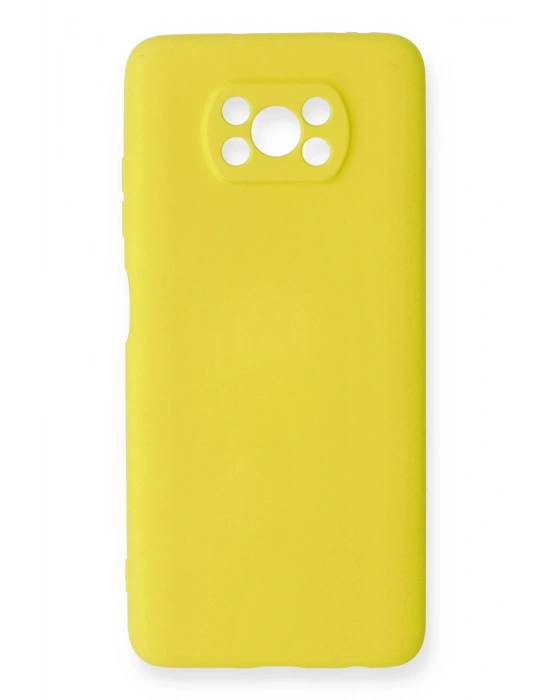 Newface Xiaomi Pocophone X3 Kılıf Nano içi Kadife Silikon - Sarı