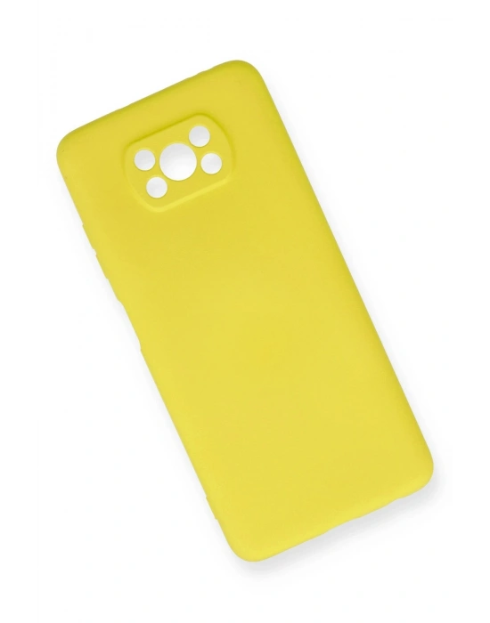 Newface Xiaomi Pocophone X3 Kılıf Nano içi Kadife Silikon - Sarı