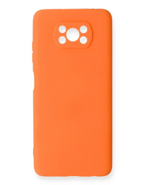 Newface Xiaomi Pocophone X3 Kılıf Nano içi Kadife Silikon - Turuncu