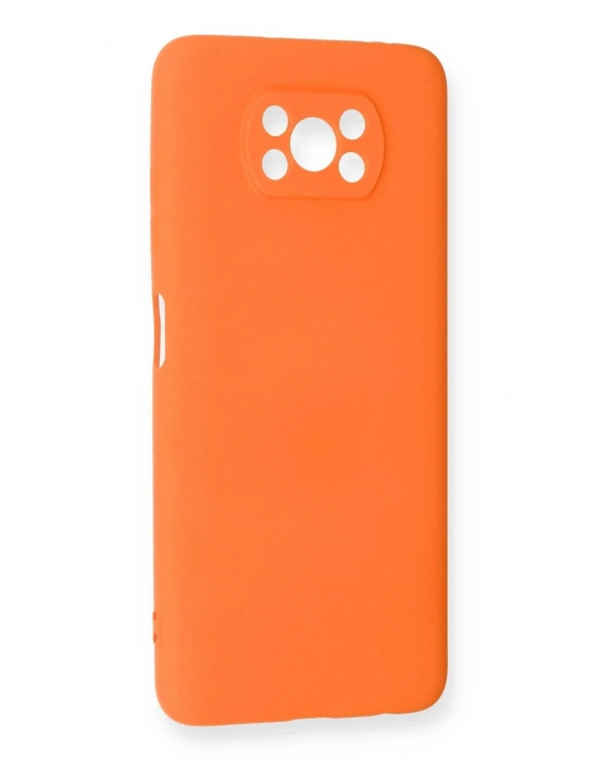 Newface Xiaomi Pocophone X3 Kılıf Nano içi Kadife Silikon - Turuncu