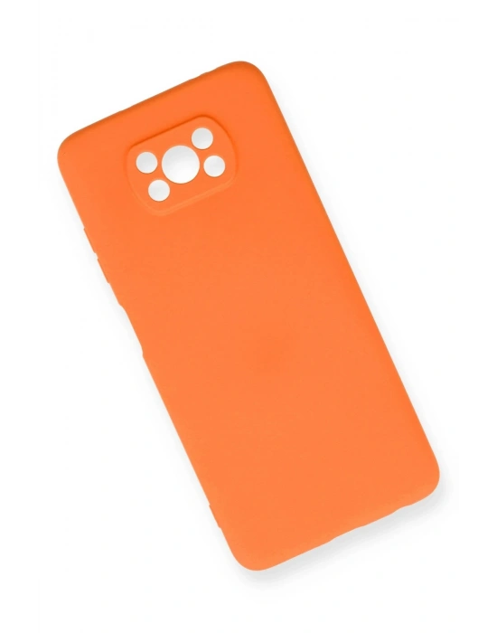 Newface Xiaomi Pocophone X3 Kılıf Nano içi Kadife Silikon - Turuncu