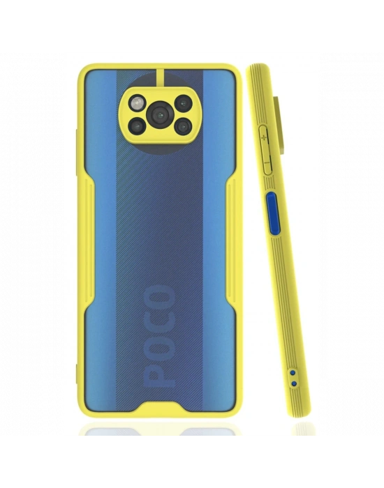 Newface Xiaomi Pocophone X3 Kılıf Platin Silikon - Sarı