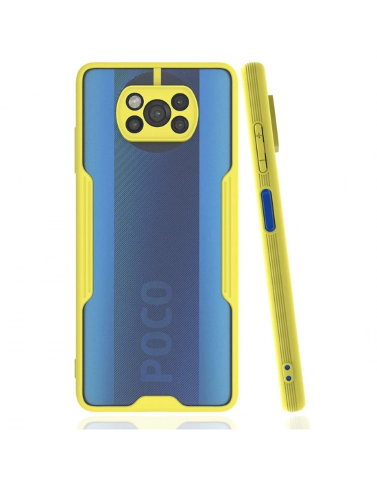 Newface Xiaomi Pocophone X3 Kılıf Platin Silikon - Sarı