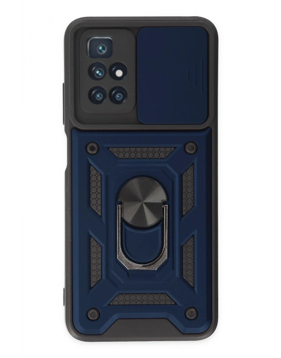 Newface Xiaomi Redmi 10 2022 Kılıf Pars Lens Yüzüklü Silikon - Lacivert