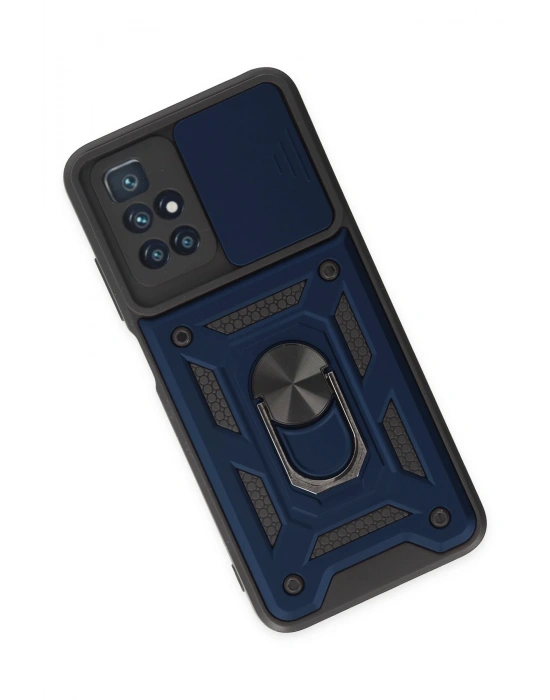 Newface Xiaomi Redmi 10 2022 Kılıf Pars Lens Yüzüklü Silikon - Lacivert