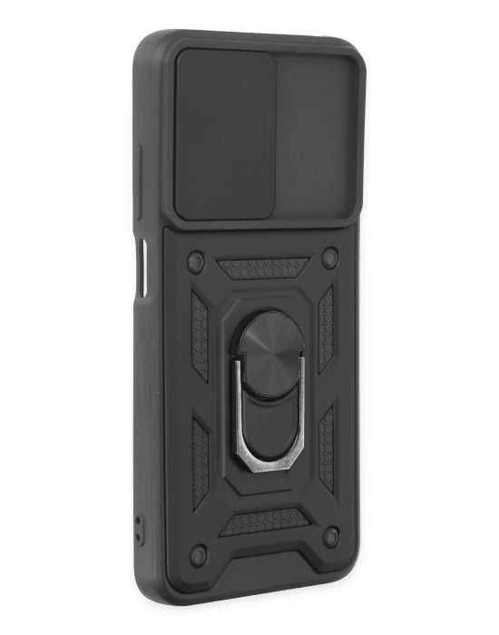 Newface Xiaomi Redmi 10 2022 Kılıf Pars Lens Yüzüklü Silikon - Siyah