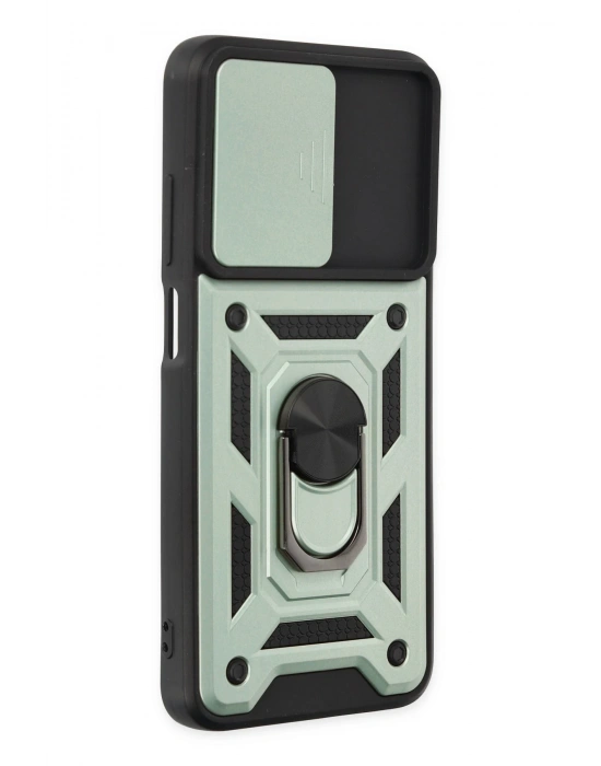 Newface Xiaomi Redmi 10 2022 Kılıf Pars Lens Yüzüklü Silikon - Yeşil