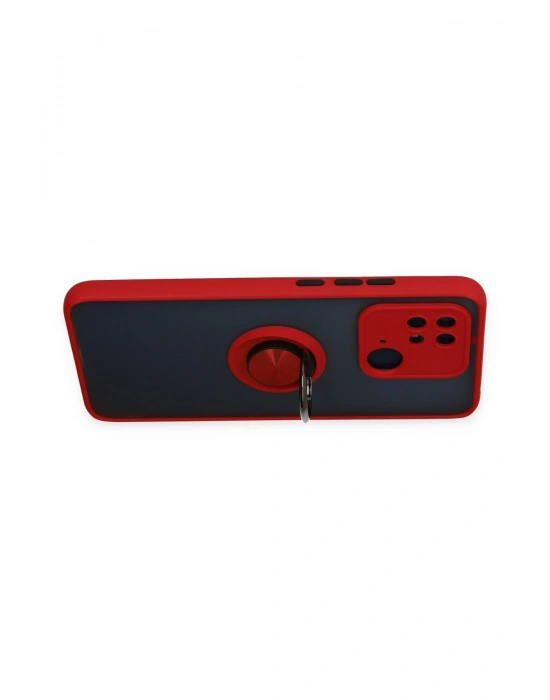 Newface Xiaomi Redmi 10C Kılıf Montreal Yüzüklü Silikon Kapak - Kırmızı