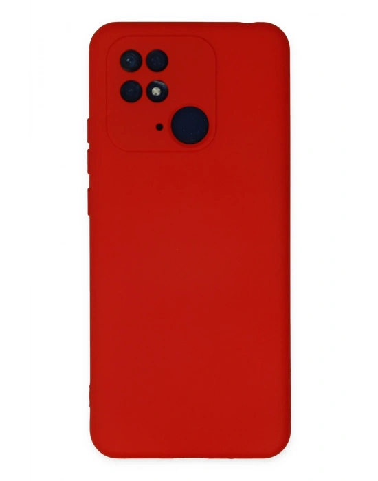 Newface Xiaomi Redmi 10C Kılıf Nano içi Kadife Silikon - Kırmızı
