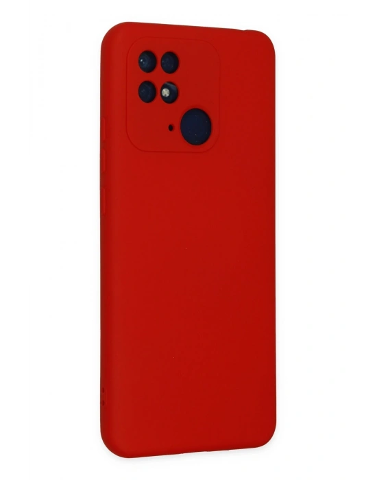 Newface Xiaomi Redmi 10C Kılıf Nano içi Kadife Silikon - Kırmızı