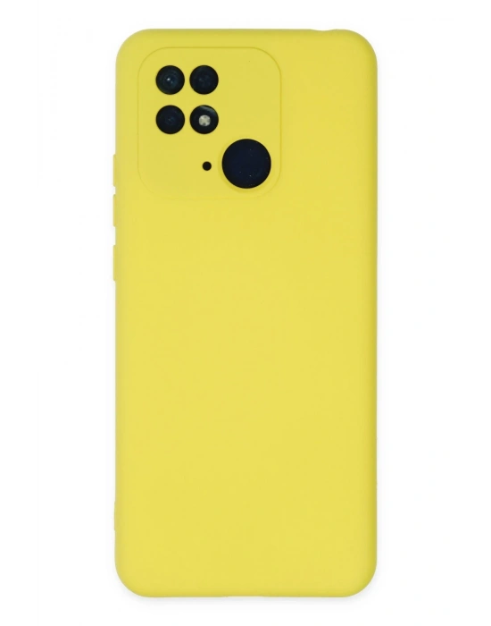 Newface Xiaomi Redmi 10C Kılıf Nano içi Kadife Silikon - Sarı