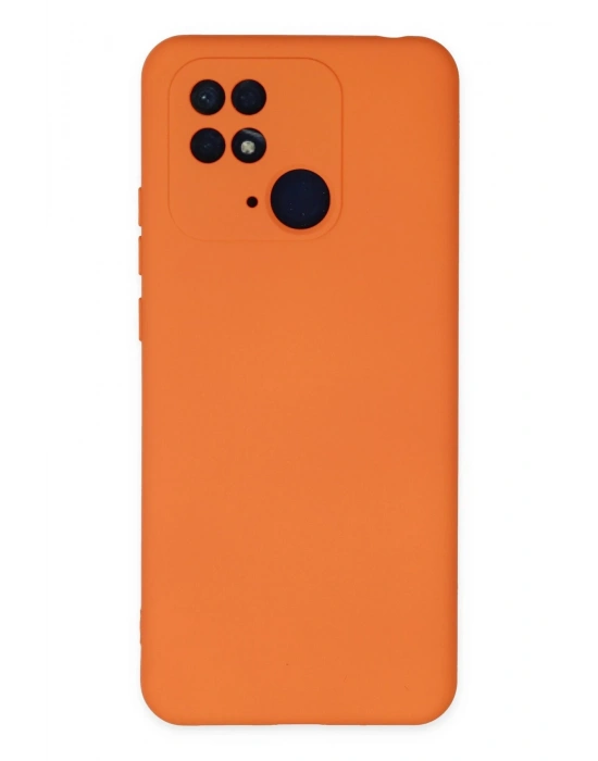 Newface Xiaomi Redmi 10C Kılıf Nano içi Kadife Silikon - Turuncu