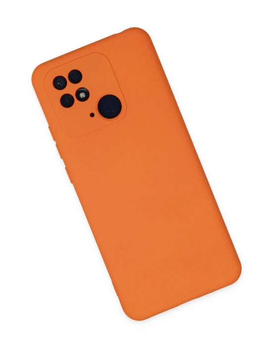 Newface Xiaomi Redmi 10C Kılıf Nano içi Kadife Silikon - Turuncu