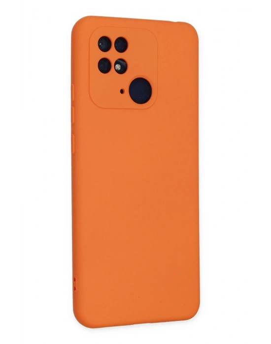 Newface Xiaomi Redmi 10C Kılıf Nano içi Kadife Silikon - Turuncu