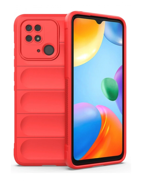 Newface Xiaomi Redmi 10C Kılıf Optimum Silikon - Kırmızı