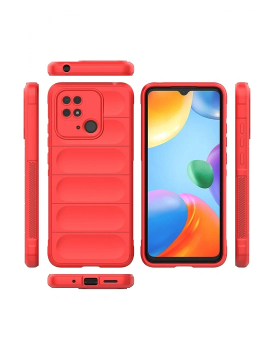 Newface Xiaomi Redmi 10C Kılıf Optimum Silikon - Kırmızı