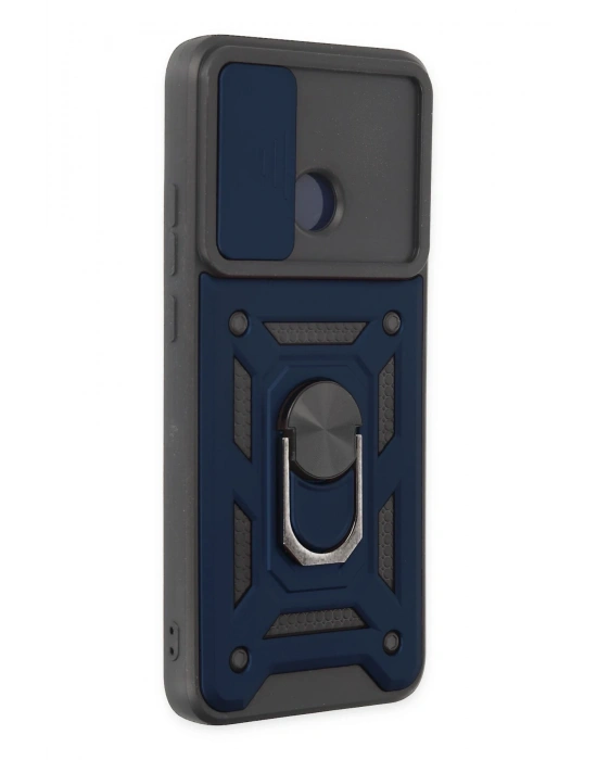 Newface Xiaomi Redmi 10C Kılıf Pars Lens Yüzüklü Silikon - Lacivert