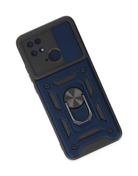 Newface Xiaomi Redmi 10C Kılıf Pars Lens Yüzüklü Silikon - Lacivert