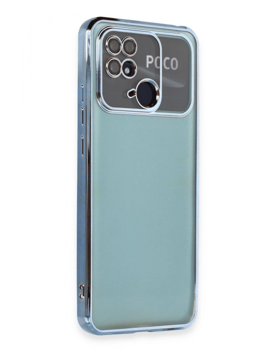 Newface Xiaomi Redmi 10C Kılıf Razer Lensli Silikon - Açık Mavi