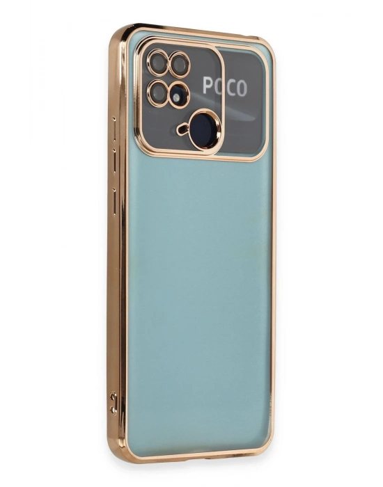 Newface Xiaomi Redmi 10C Kılıf Razer Lensli Silikon - Gold