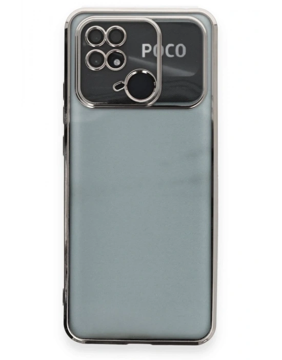 Newface Xiaomi Redmi 10C Kılıf Razer Lensli Silikon - Gümüş