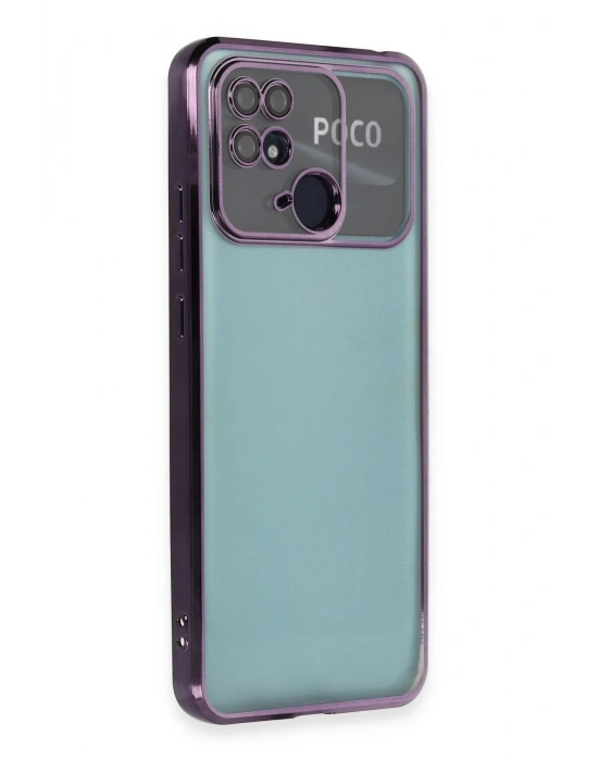 Newface Xiaomi Redmi 10C Kılıf Razer Lensli Silikon - Mor