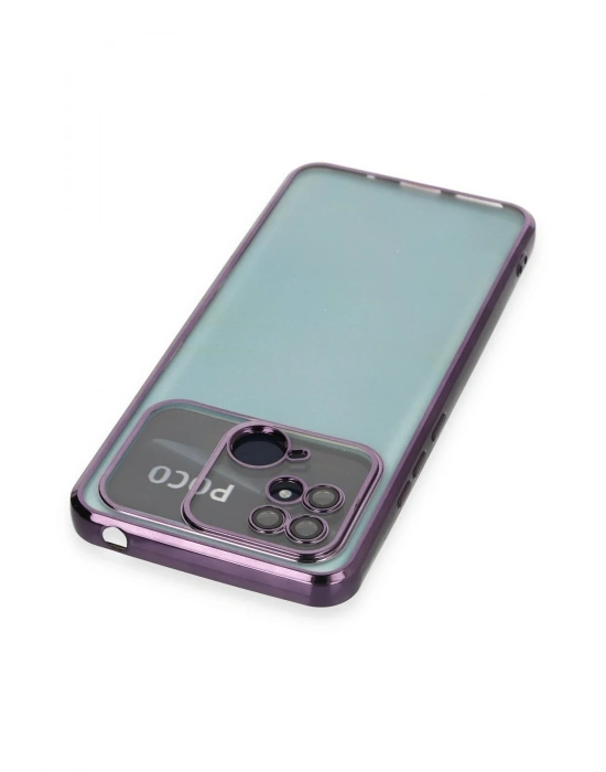 Newface Xiaomi Redmi 10C Kılıf Razer Lensli Silikon - Mor