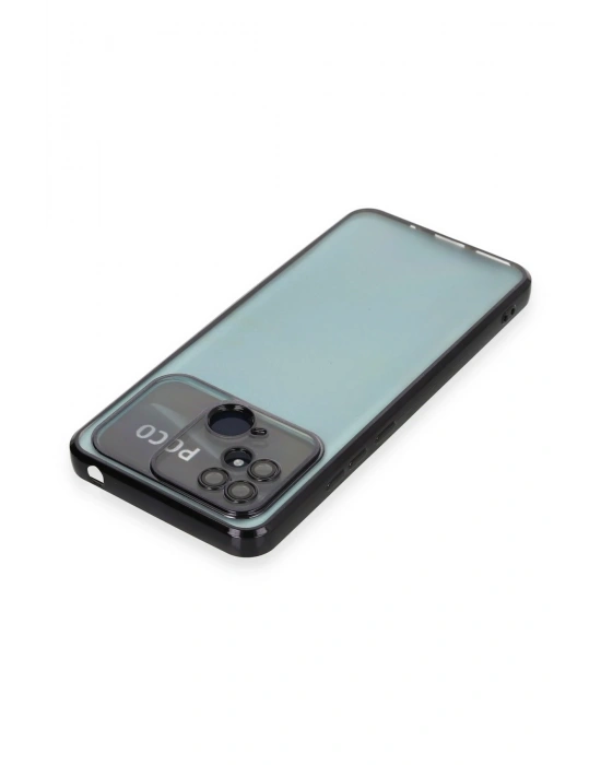 Newface Xiaomi Redmi 10C Kılıf Razer Lensli Silikon - Siyah