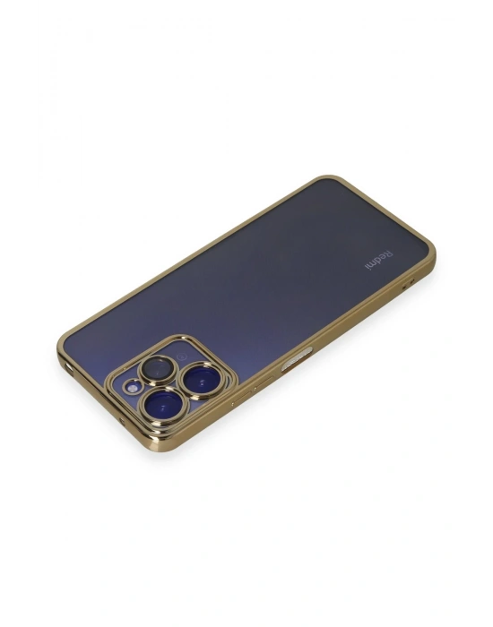 Newface Xiaomi Redmi 12 Kılıf Razer Lensli Silikon - Gold