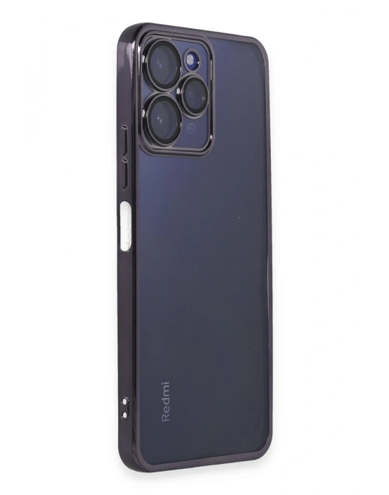 Newface Xiaomi Redmi 12 Kılıf Razer Lensli Silikon - Mor