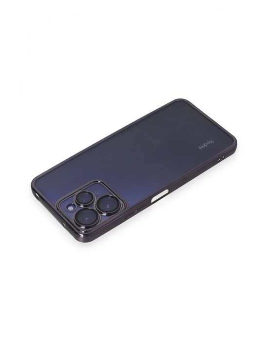 Newface Xiaomi Redmi 12 Kılıf Razer Lensli Silikon - Mor