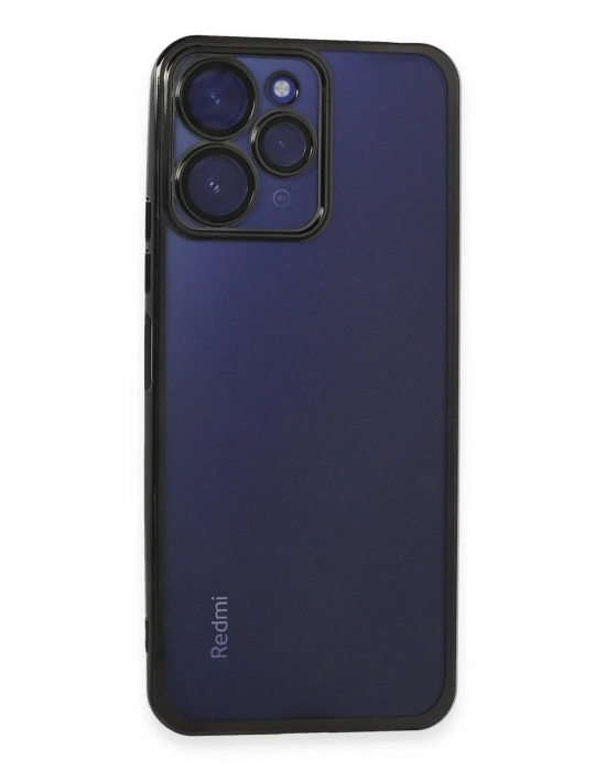 Newface Xiaomi Redmi 12 Kılıf Razer Lensli Silikon - Siyah