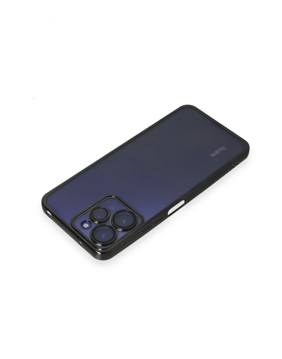 Newface Xiaomi Redmi 12 Kılıf Razer Lensli Silikon - Siyah