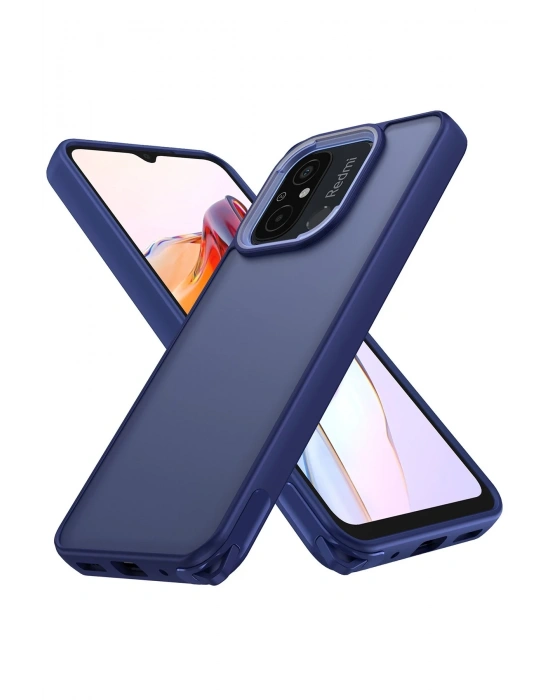 Newface Xiaomi Redmi 12C Kılıf Elegant Kapak - Lacivert