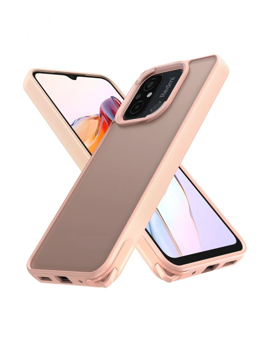 Newface Xiaomi Redmi 12C Kılıf Elegant Kapak - Pudra