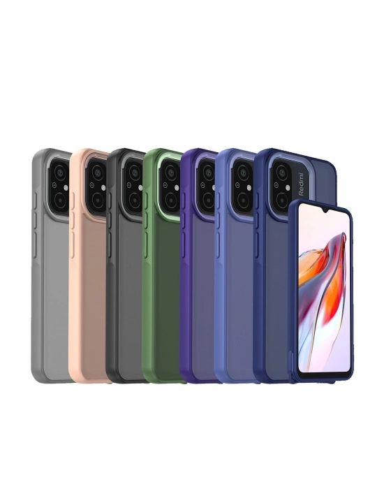 Newface Xiaomi Redmi 12C Kılıf Elegant Kapak - Pudra