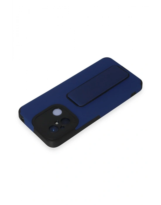 Newface Xiaomi Redmi 12C Kılıf Mega Standlı Silikon - Mavi