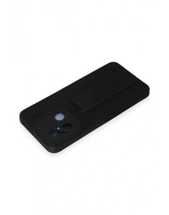 Newface Xiaomi Redmi 12C Kılıf Mega Standlı Silikon - Siyah