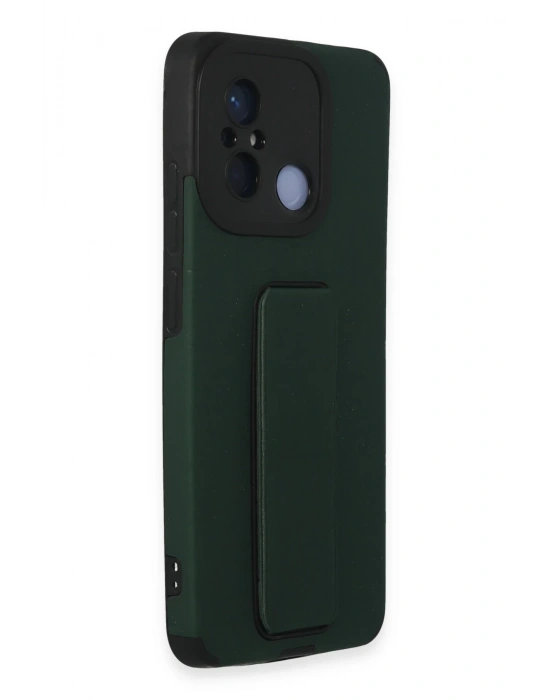 Newface Xiaomi Redmi 12C Kılıf Mega Standlı Silikon - Yeşil