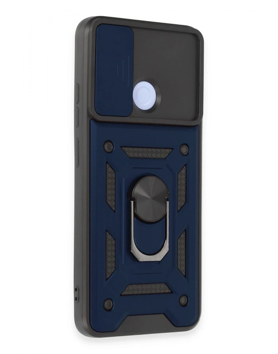 Newface Xiaomi Redmi 12C Kılıf Pars Lens Yüzüklü Silikon - Lacivert