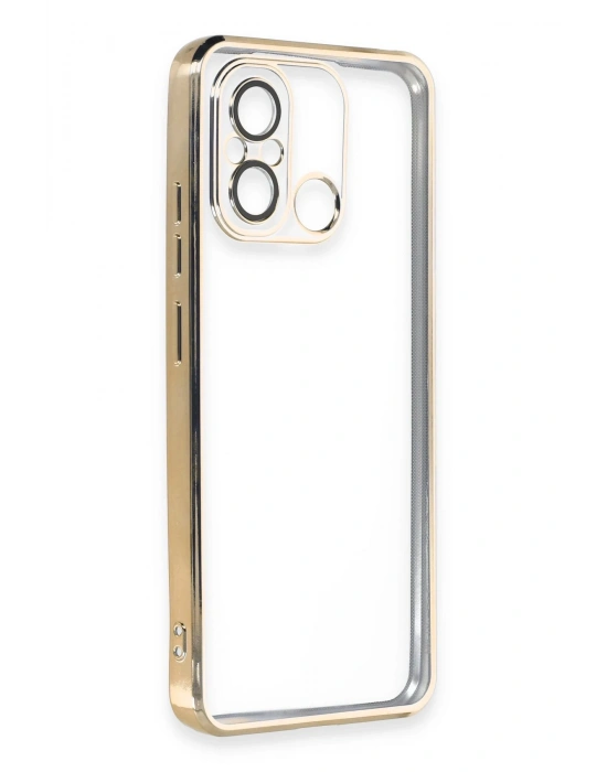 Newface Xiaomi Redmi 12C Kılıf Razer Lensli Silikon - Gold