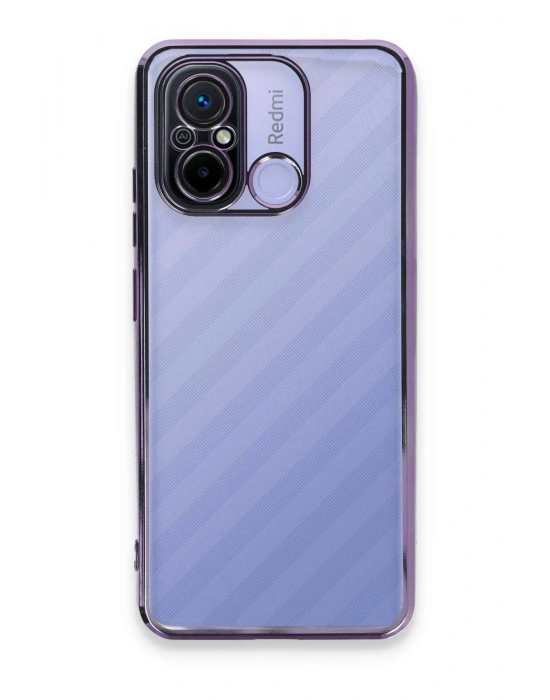 Newface Xiaomi Redmi 12C Kılıf Razer Lensli Silikon - Mor