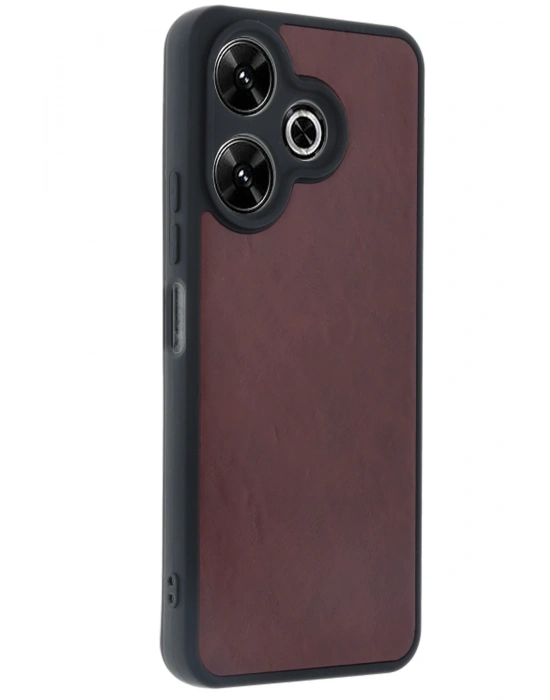 Newface Xiaomi Redmi 13 4G Kılıf Aras Deri Kapak - Bordo